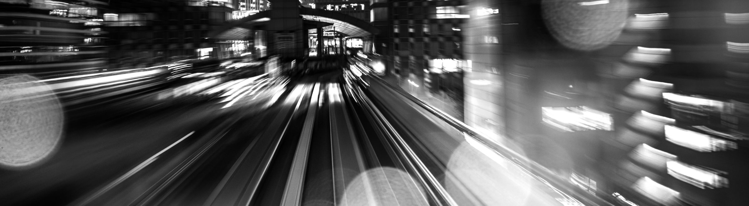 Abstract motion-blurred view from a moving train